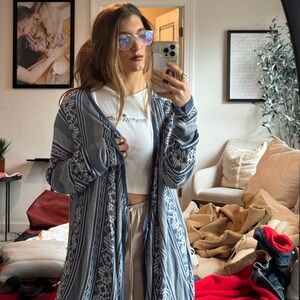 Faded Glory Blue and White Women's Cardigan